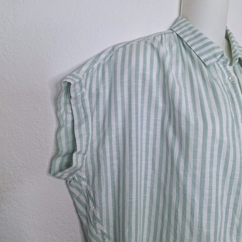 Madewell Boxy Shirt Striped Sz M Oversized Button Down 100% Cotton Preppy Work - Picture 6 of 13